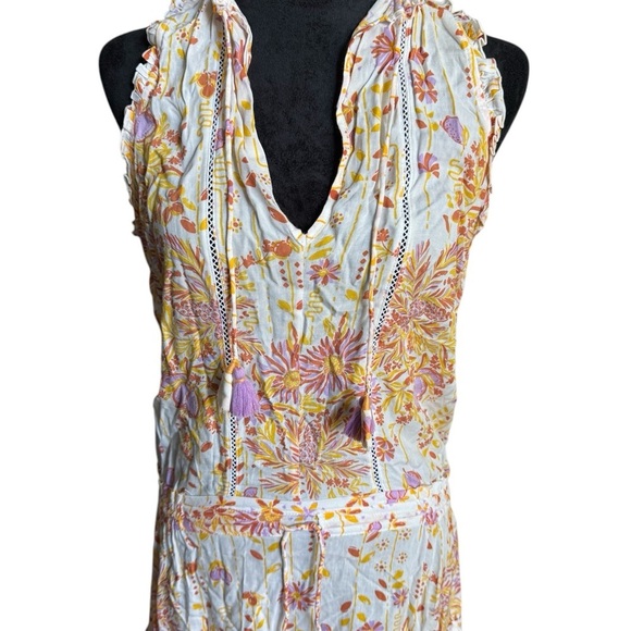 Poupette St. Barth Clara Cream Sleeveless V-Neck Sundress Size small - Picture 4 of 7